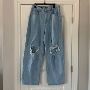 Womens size 14 distressed high waisted baggy jeans